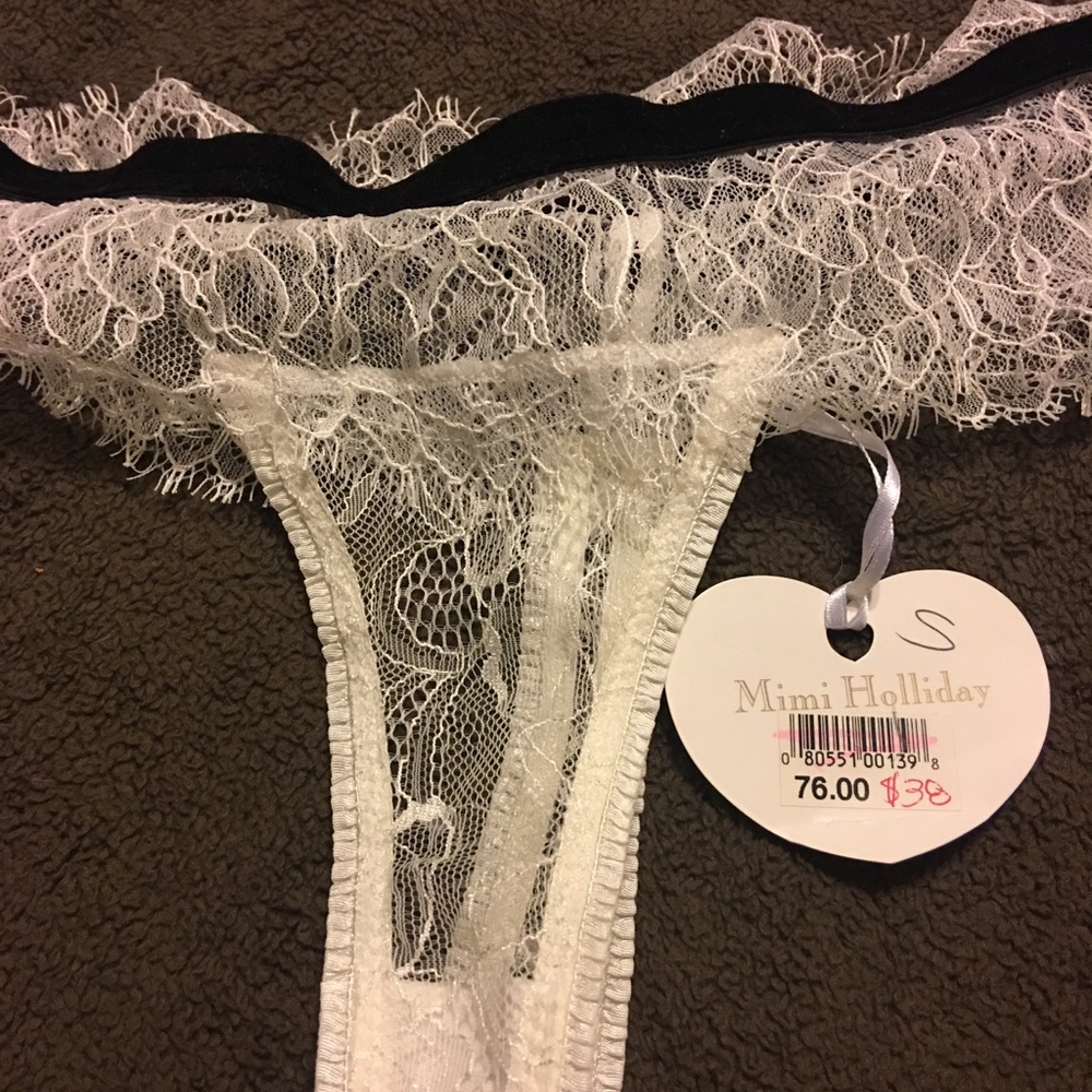 Mimi Holiday Luxury french lace silk G-string